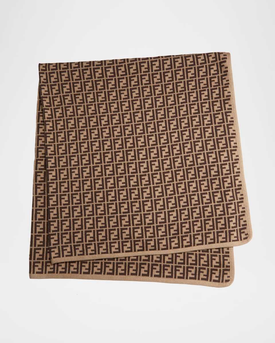 Allover FF Logo Jacquard Baby Blanket